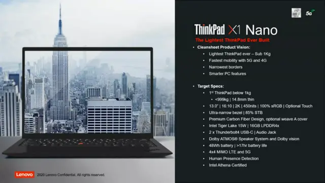 聯想thinkpad X1 Nano 參數疑似泄露 重量不到1 千克 天天要聞