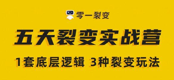 零一裂变《5天裂变实战训练营》1套底层逻辑+3种裂变玩法，2020下半年微信裂变玩法