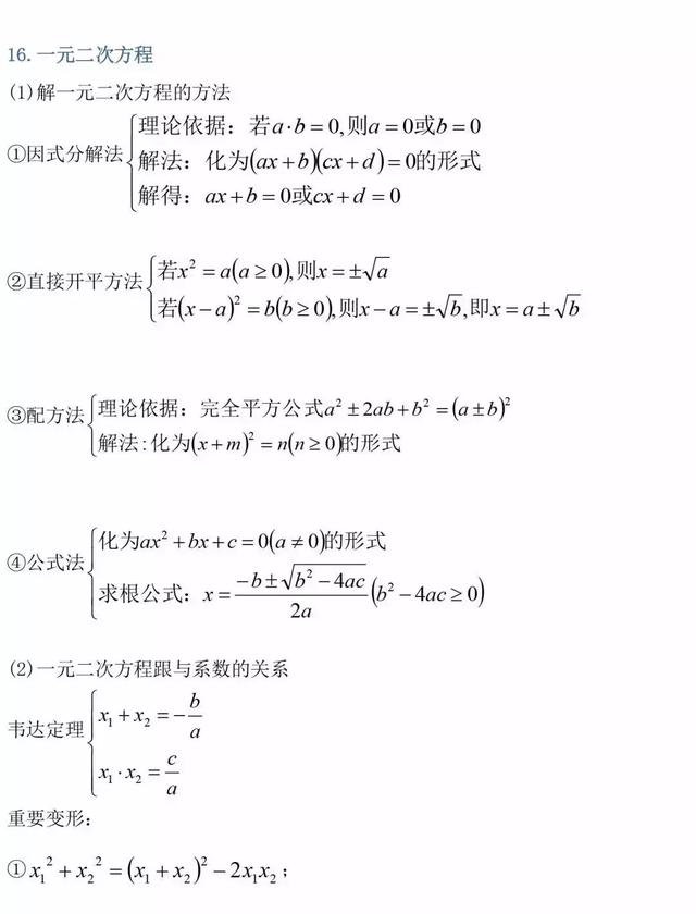 老师熬夜最新整理 初中三年最全数学公式定理总结 可下载打印 小初高题库试卷课件教案网