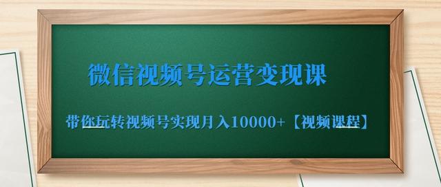 微信视频号运营变现课，带你玩转视频号实现月入10000+【视频课程】