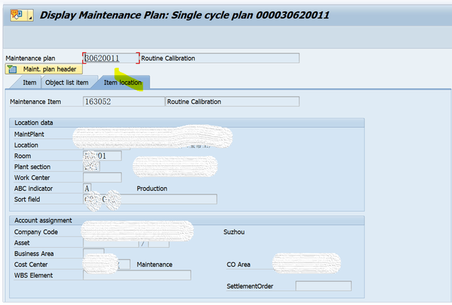 SAP PM 入門系列5 - IP03 顯示一個維護計劃