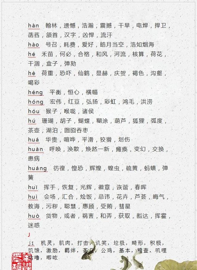 同音字组词大全分类汇总替你孩子收藏