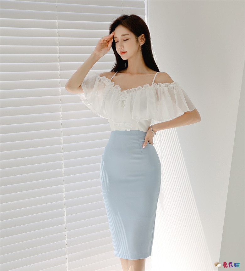 孙允珠丨潇湘幽篁碧波灵动层叠吊肩裙