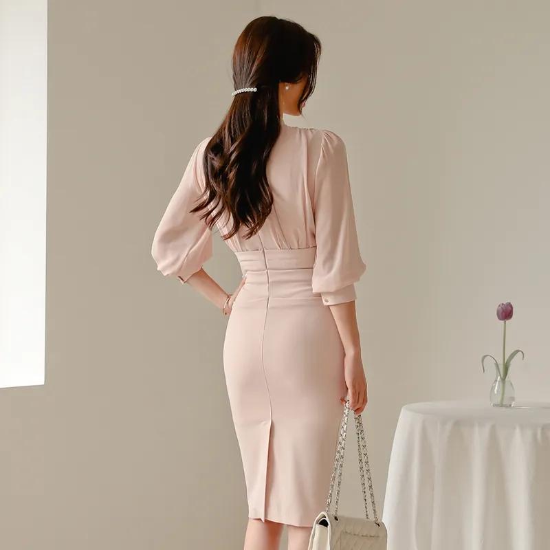 Sun Yunzhu celebrity OL temperament V-neck tie slim dress fashionable ...