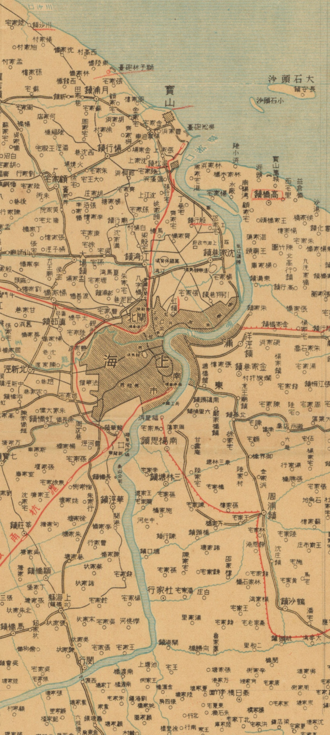 Shanghai Suzhou Wuxi Kunshan Taicang Historical Map 1937 - iNEWS