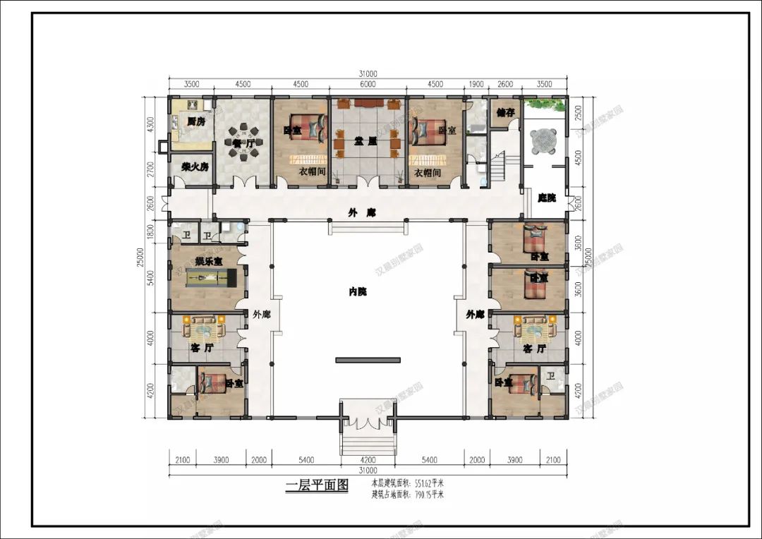 6 Chinese style house courtyard villas, new Chinese style two-story ...