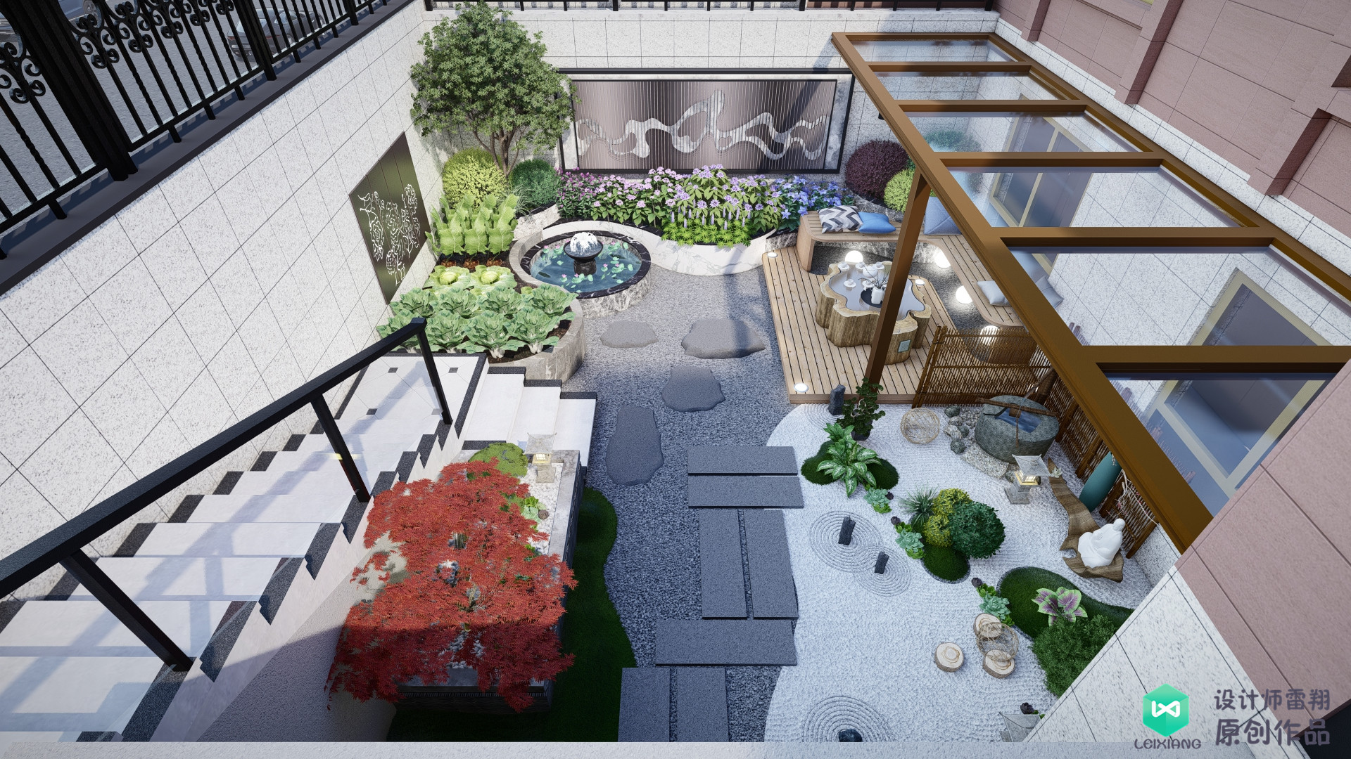 The 60㎡ sunken courtyard is popular in this design. The benefits are so ...