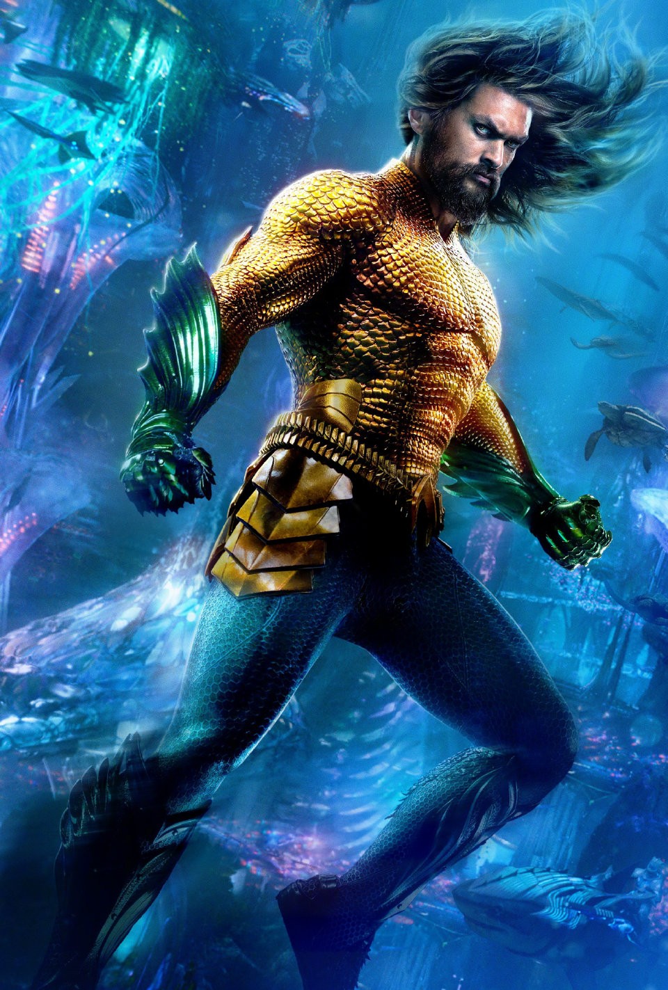 Aquaman 2 looks for the first time!The gold breastplate on the battle ...