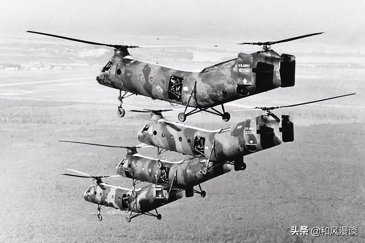 The predecessor of Chinook, the banana flying in the air, the Piasec H ...