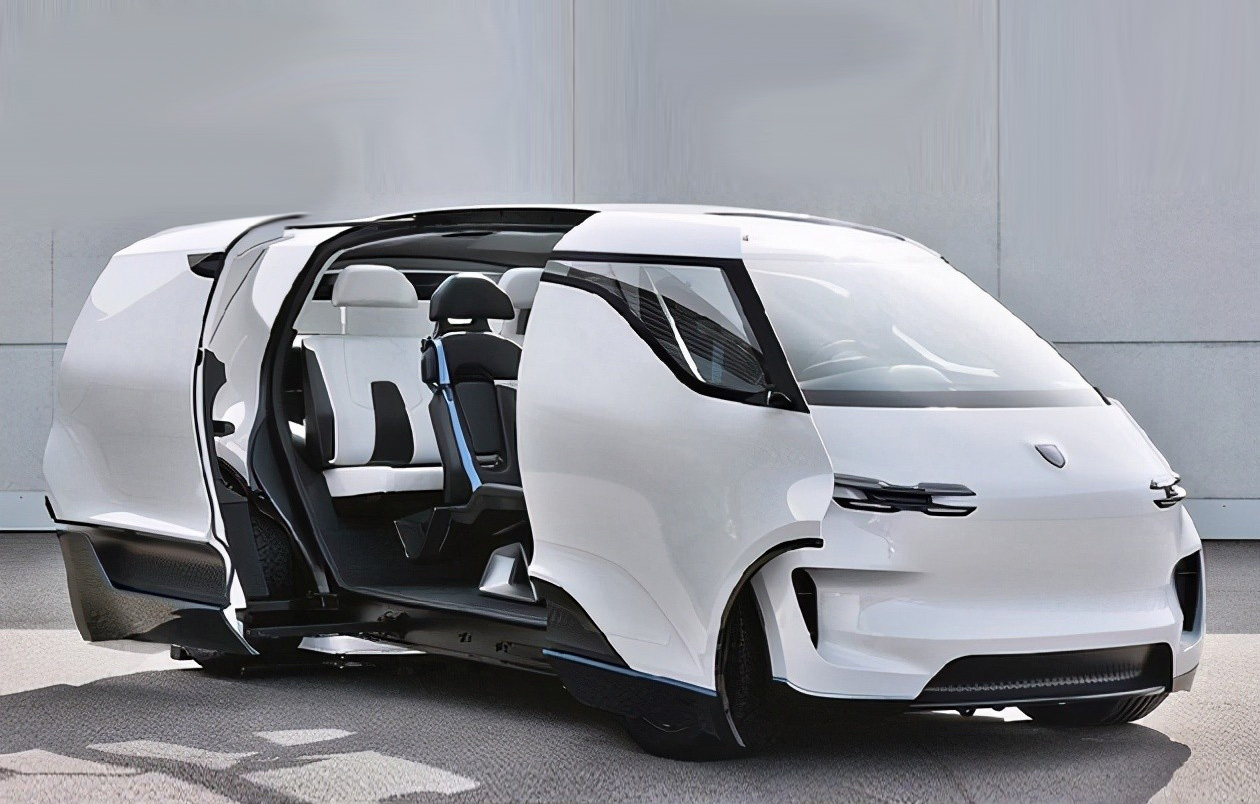 The new MPV concept car built by Porsche, sliding doors, center ...