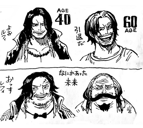 One Piece: Straw hat group and ASL's old age picture, Suoda bald and ...