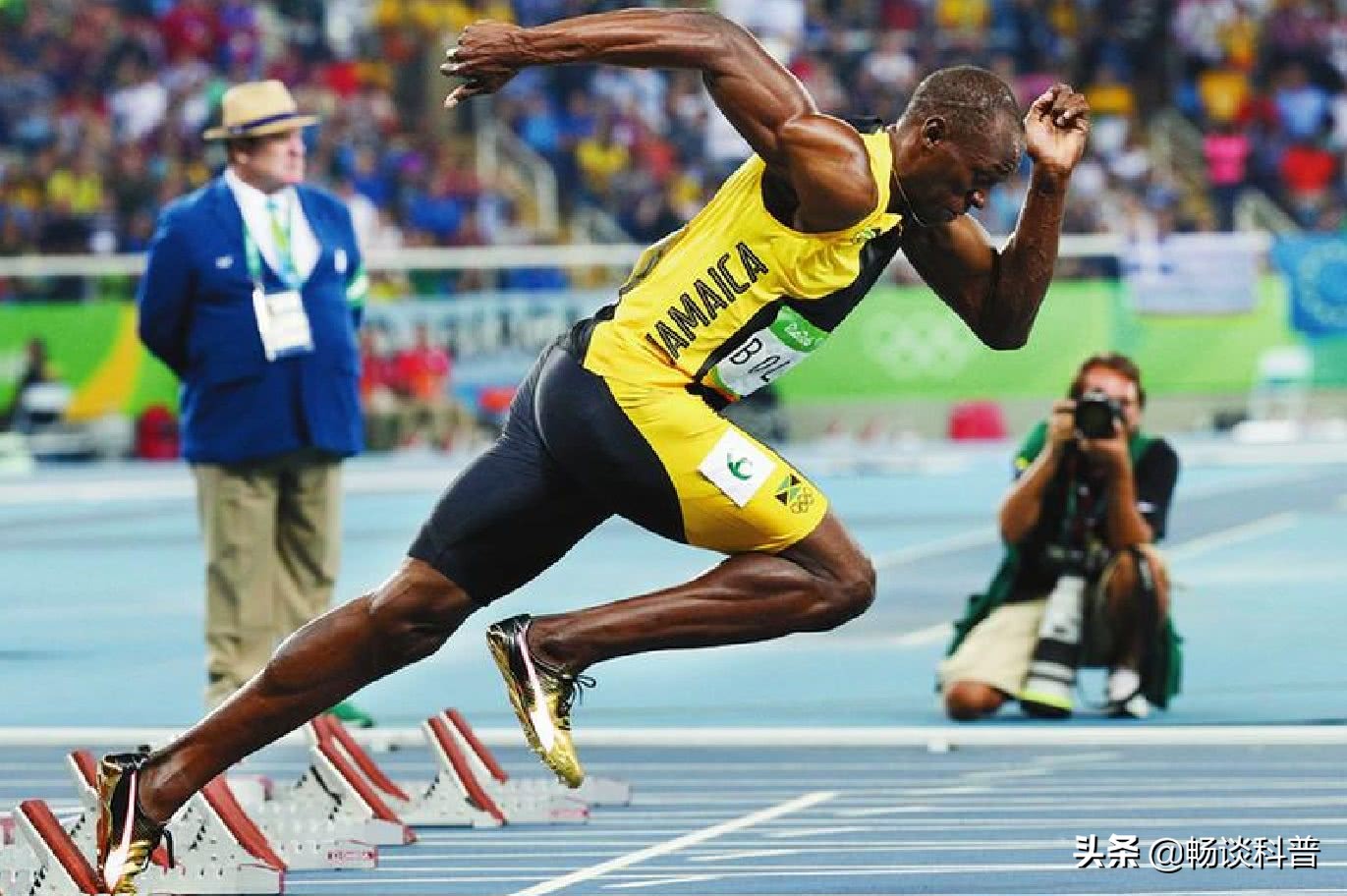 The world record of 4x100 meters is 36.84 seconds, and the average time ...