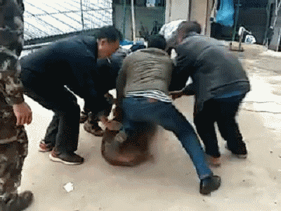 搞笑动图GIF图片：别闹，我和她闹着要呢！