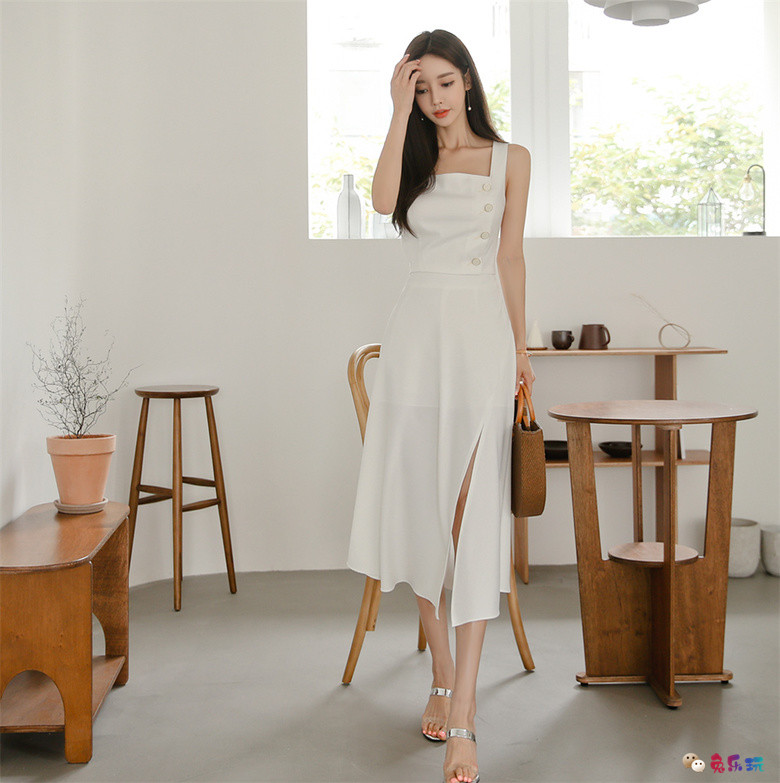 孙允珠丨幽韵垂帘亚麻田园风情连衣裙