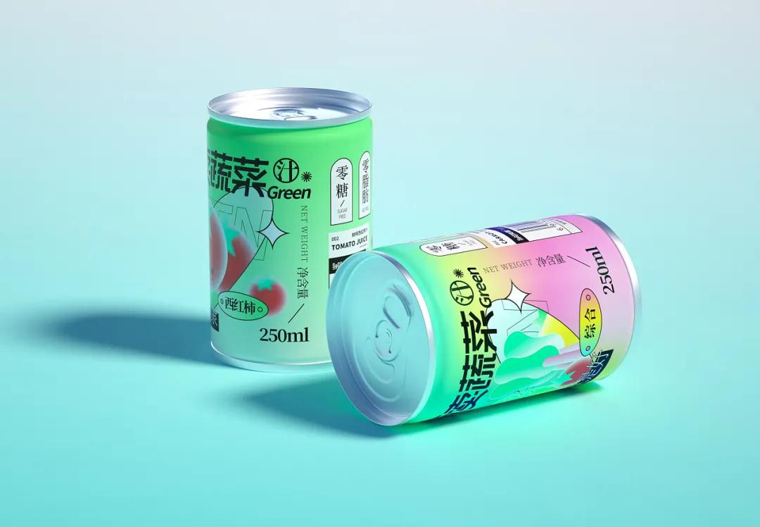 Fruit and vegetable juice packaging design, acidic design is very cool iNEWS