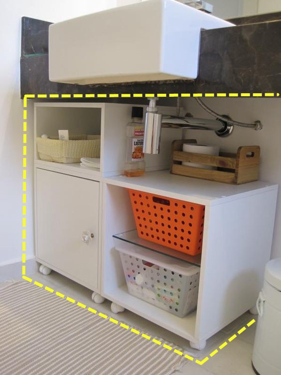 The vanity + roller the bathroom follows the trend of the