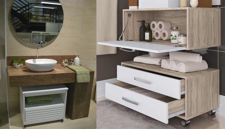 The vanity + roller the bathroom follows the trend of the