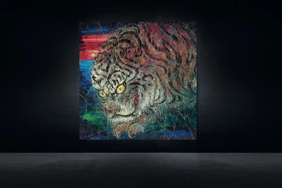 首度现身曾梵志巨幅绘画虎因何值得期待
