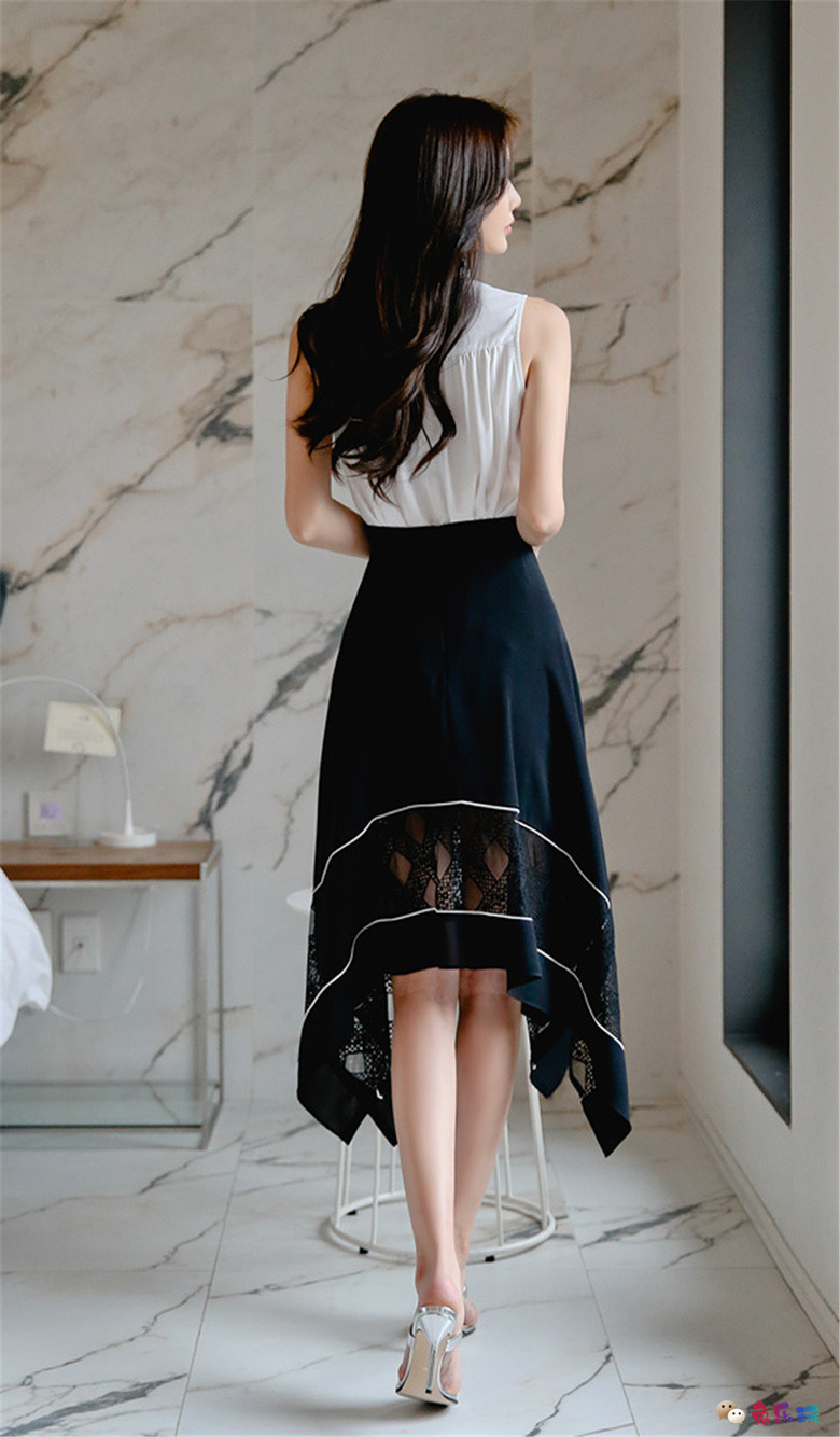 孙允珠：简式系带纯白初恋香风职业裙