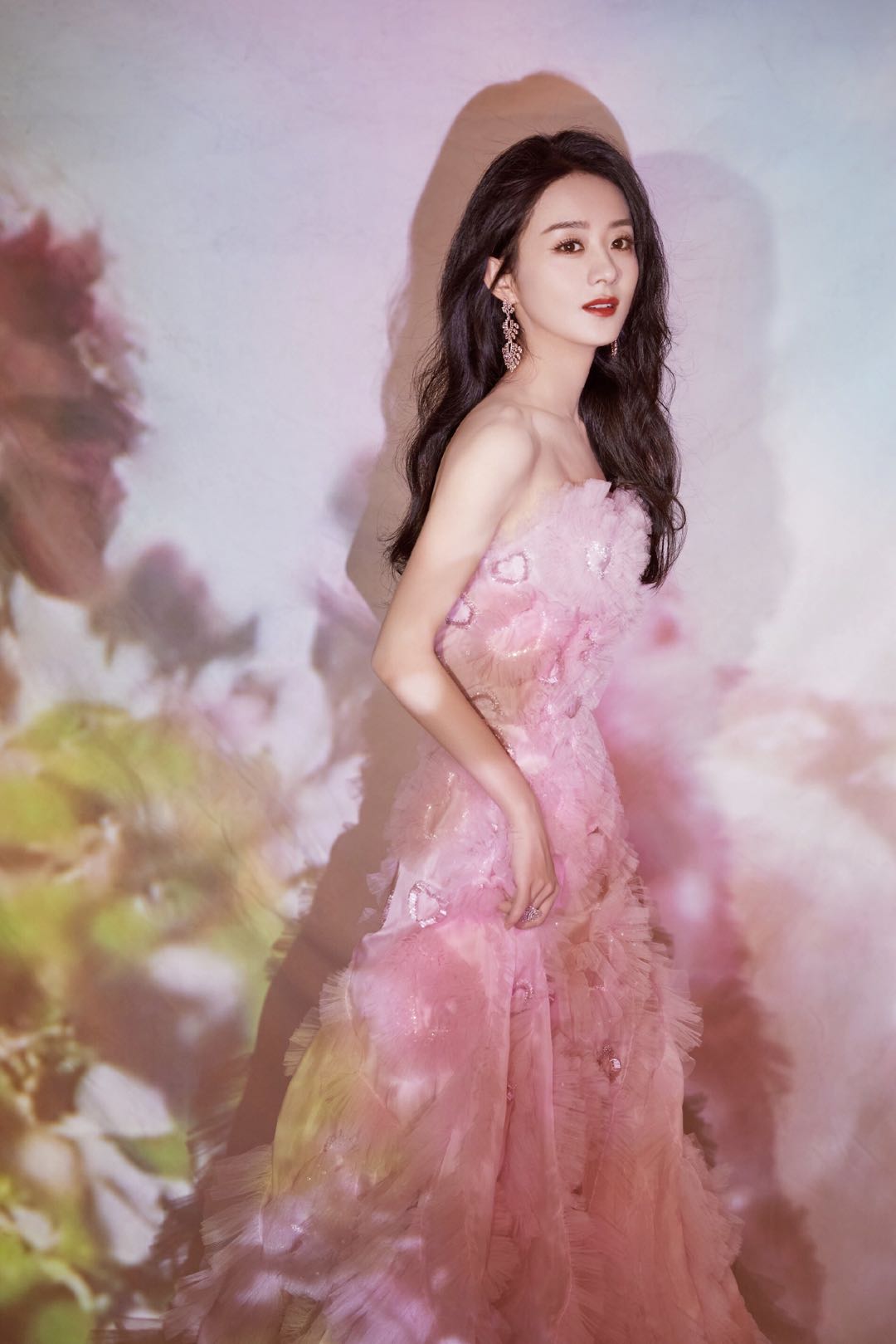 strapless open back dress Luxury Crystal Princess Ball Gown Blush Pink Ruffles Evening Dress SS7   DreamyVow