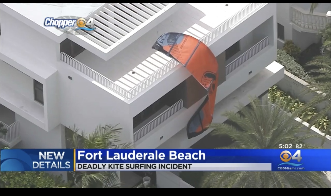 Kite surfer was swept up 122m and hit the house and died in a sudden