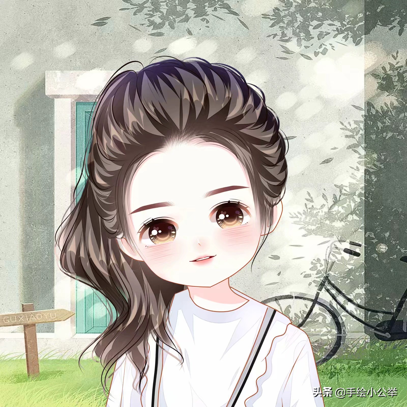 Change your avatar, cute q version cartoon girl avatar, happy and ...